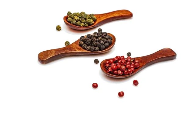 Mixture Peas Peas Wooden Spoons — Stock Photo, Image