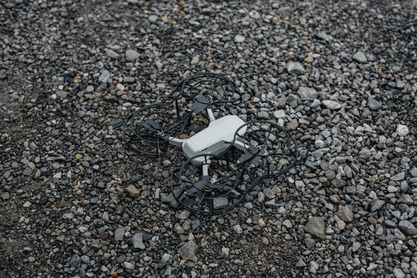 Preparação Para Testar Pilotar Drone Cascalho Personalização — Fotografia de Stock