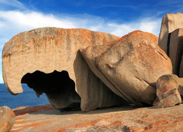 Κλείσιμο Προβολής Αξιοσημείωτες Βράχους Νησί Καγκουρό Αυστραλία — Φωτογραφία Αρχείου