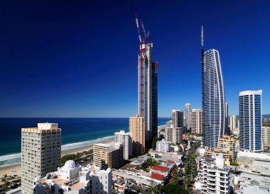 Bird's Eye View To The Coast Of Surfers Paradise Gold Coast Queensland Australia