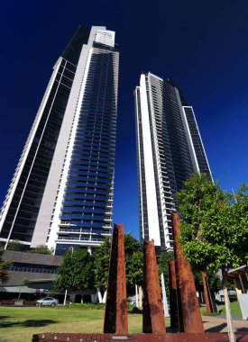 Bottom Up View To A Hotel Complex In Surfers Paradise Gold Coast Queensland Australia
