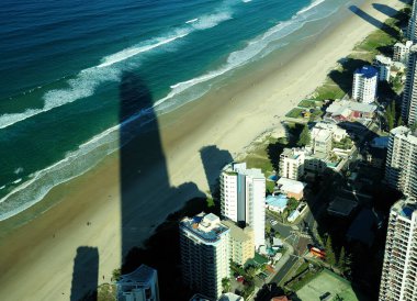 View From Q1's Sky Deck To The Beach Of Surfers Paradise Gold Coast Queensland Australia