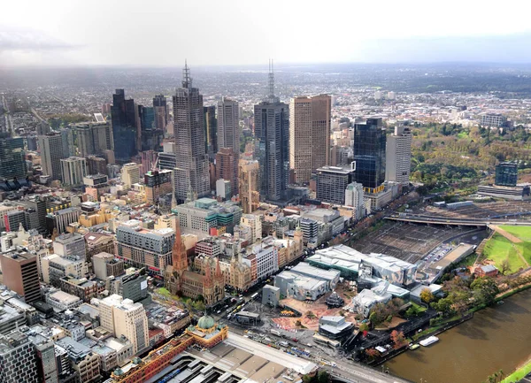 Vista Deslumbrante Torre Eureka Para Centro Melbourne Victoria Austrália — Fotografia de Stock