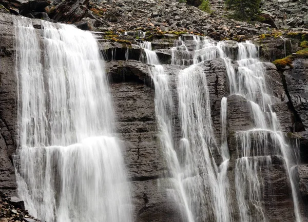 Lange Tijd Blootstelling Van Zeven Sluiers Watervallen Bij Lake Hara — Stockfoto