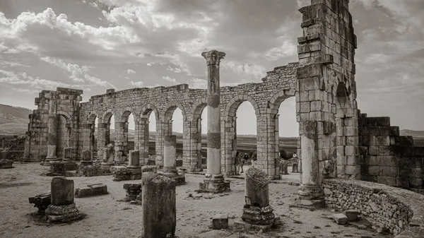 Ruines Basilique Romaine Volubilis Patrimoine Mondial Unesco Près Meknès Fès — Photo