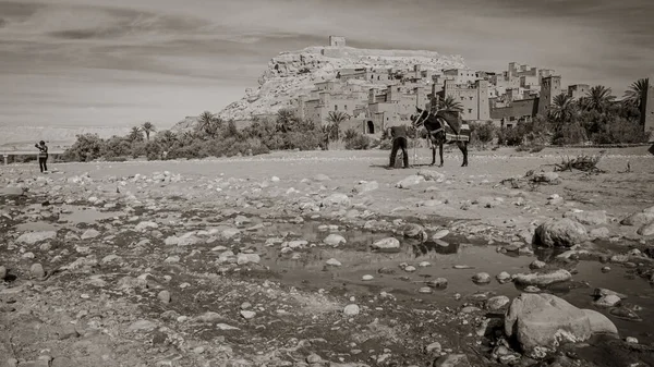 Ait Benhaddou Starobylá Sbírka Pokladen Obchodů Vesnici Místo Pro Pouštní — Stock fotografie