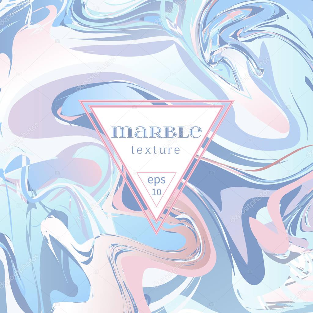 Vector marble texture. Mix of blue and pink paints.