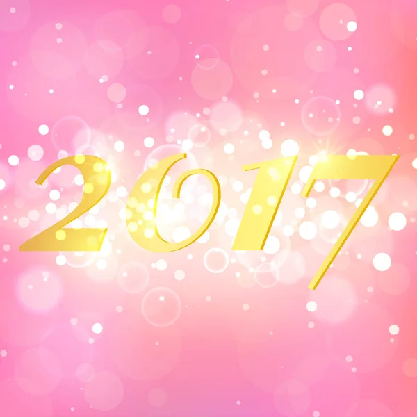 Feliz Año Nuevo 2017 sobre fondo abstracto rosa. Diseño elegante diseño con destellos de brillo mágico Vectores De Stock Sin Royalties Gratis