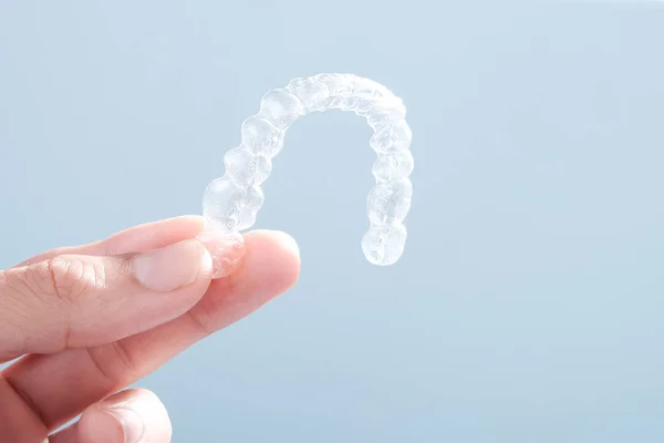 Neviditelné aligners plastovými výztuhami stomatologie — Stock fotografie