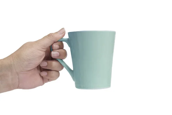 Mão segurando xícara de café . — Fotografia de Stock