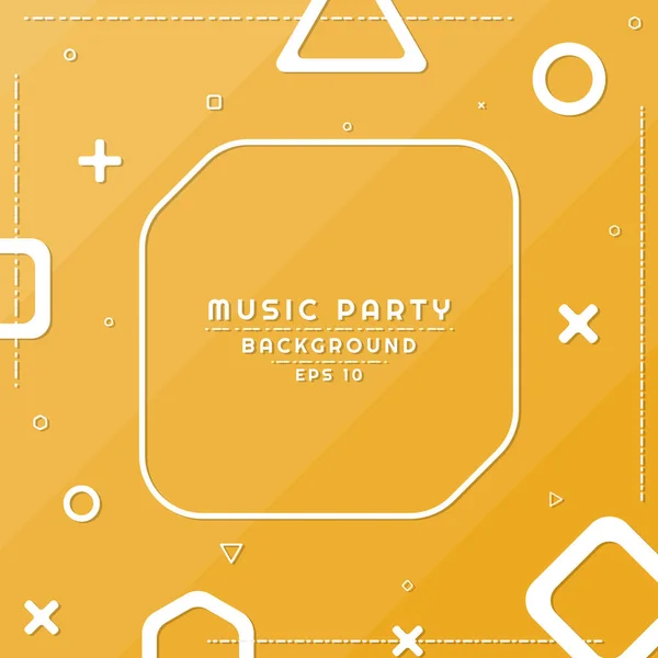 Müzik partisi arka planı modern parlak sarı tasarım geometrik — Stok Vektör