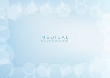 Tıbbi minimal beyaz arkaplan altıgen şekil tasarımı