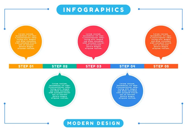 Színes infografika modern művészeti design lépésről lépésre dolgozni — Stock Vector