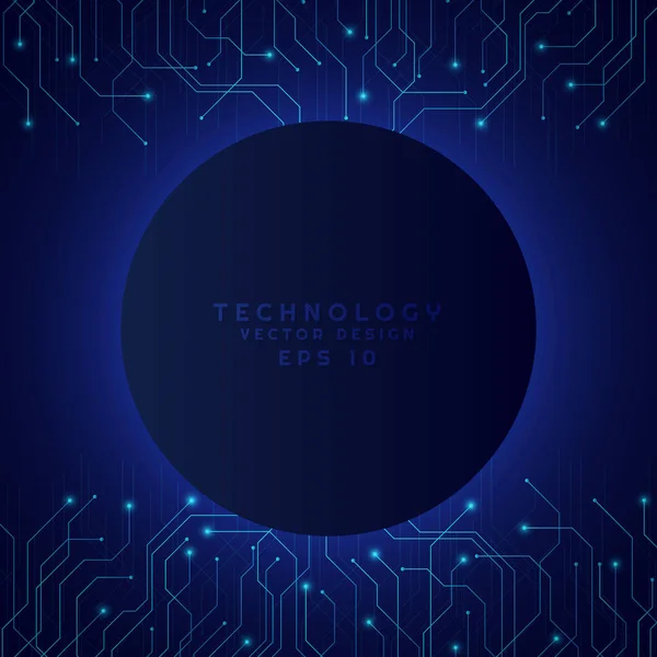 テクノロジーデザインバナーラインデジタルライトフロースタイルの色青 ベクターイラスト — ストックベクタ