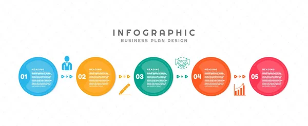 Infográfico Moderno Design Círculo Forma Estilo Arte Com Ícone Para — Vetor de Stock