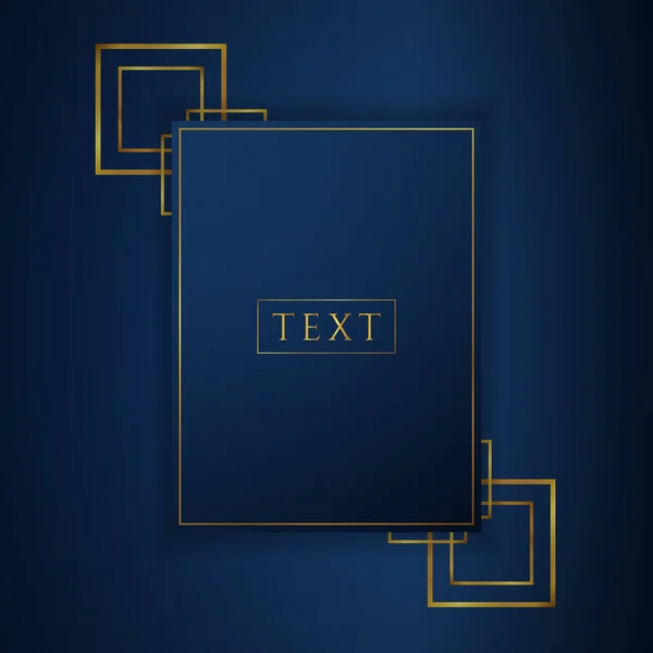 Abstrakte Luxus Banner Geometrische Karte Quadratische Form Überlappen Design Goldfarbe — Stockvektor