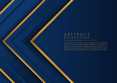 Soyut kare örtüşen katman dalga şekli lüks altın rengi mavi renk tonu. vektör illüstrasyonu.