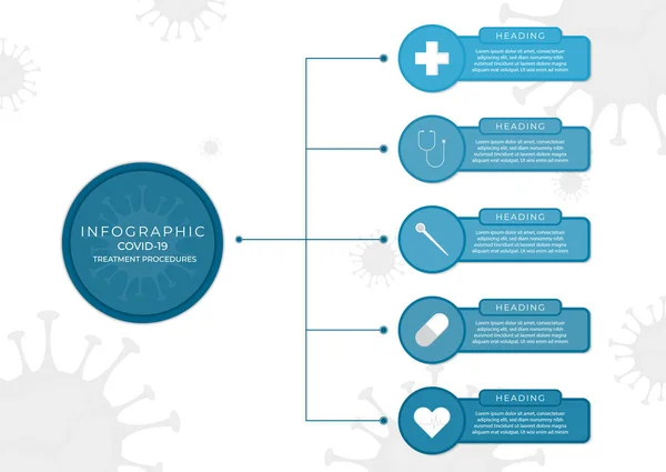 Infographic Modern Medical Diagram Circle Shape Design Covid Concept Vector — Stock Vector