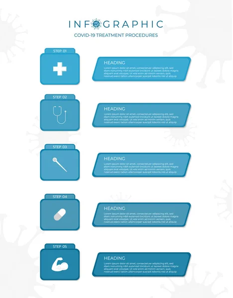 Inhaltsstoff Infografik Für Medizinischen Stil Coronavirus Konzept Quadratische Form Vektorillustration — Stockvektor