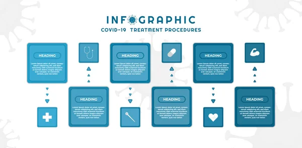 Инфографическая Медицинская Геометрическая Квадратная Форма Дизайна Коронавируса Векторная Иллюстрация — стоковый вектор