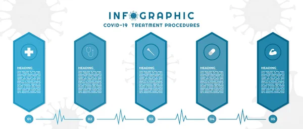 Инфографический Медицинский Коронавирус Стиль Шестиугольник Этикетки Шаг Здоровому Векторная Иллюстрация — стоковый вектор