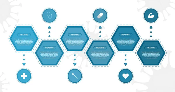 Conception Hexagone Concept Coronavirus Style Médical Infographique Illustration Vectorielle — Image vectorielle