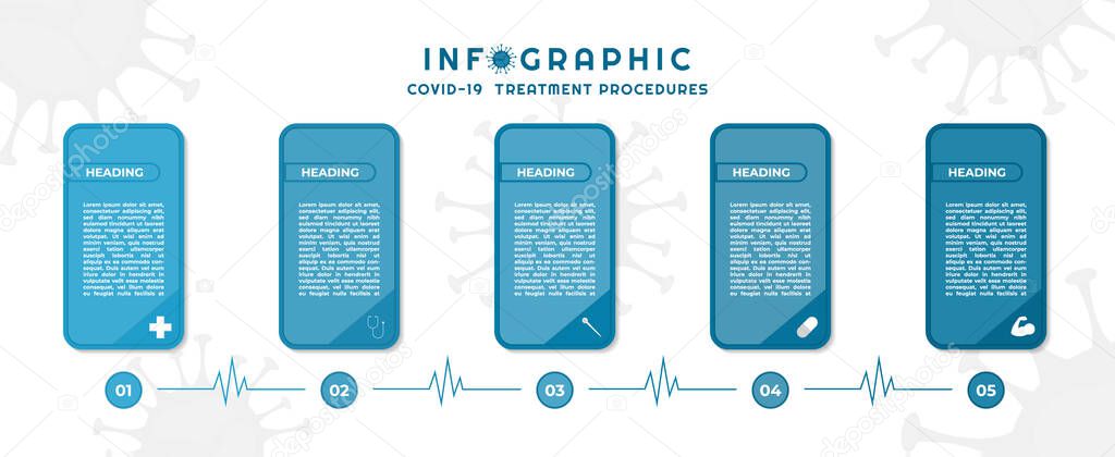 Infographic square label design space for text for medical coronavirus concept. vector illustration.