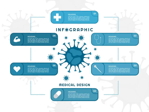 Infographie Carré Étiquette Ligne Pointillée Conception Coronavirus Concept Illustration Vectorielle — Image vectorielle