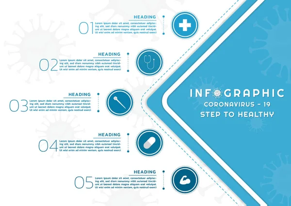 Инфографический Медицинский Современный Дизайн Икона Форме Круга Треугольник Пространство Коронавируса — стоковый вектор