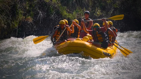 San Rafael Mendoza 2019 Een Groep Mensen Raften Rivier Atuel — Stockfoto