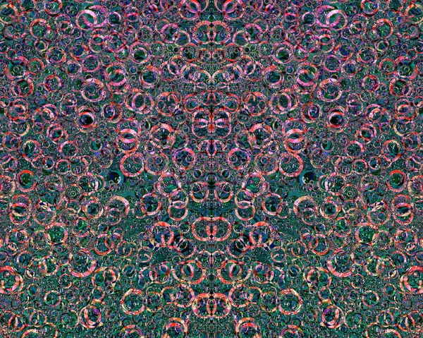 Muster Aus Zufällig Ineinander Verwobenen Ringen Unterschiedlicher Durchmesser Und Farben — Stockfoto