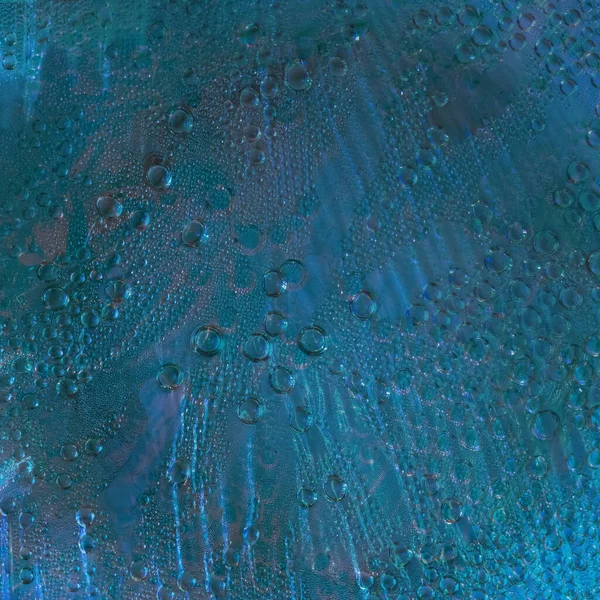 Textuur Turkoois Silhouetten Van Vloeiende Regendruppels Bevinden Zich Blauwe Achtergrond — Stockfoto