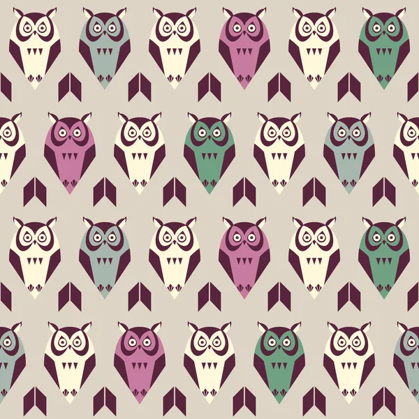可爱的猫头鹰套的设计 — 图库矢量图片