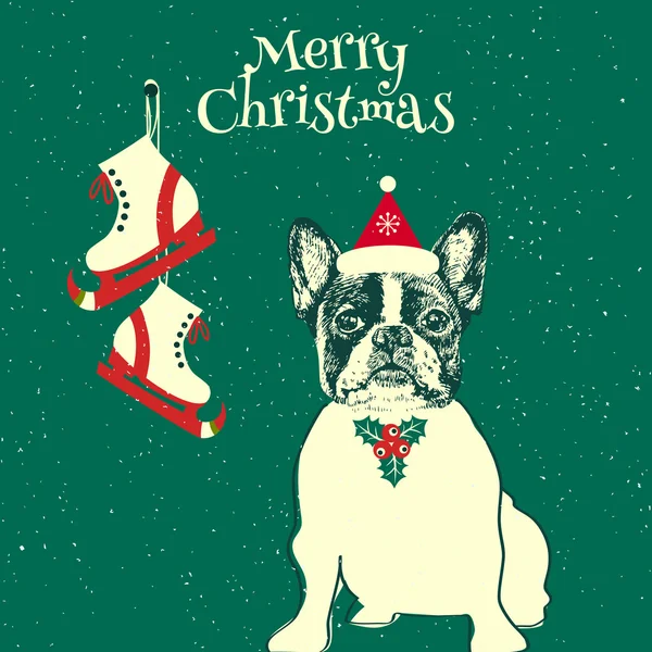 Kartki świąteczne z pies — Wektor stockowy
