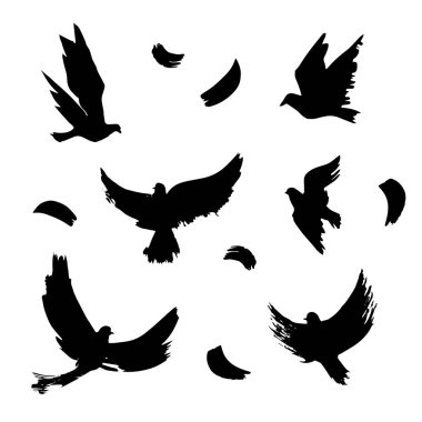 Kuş silhouettes çizimi