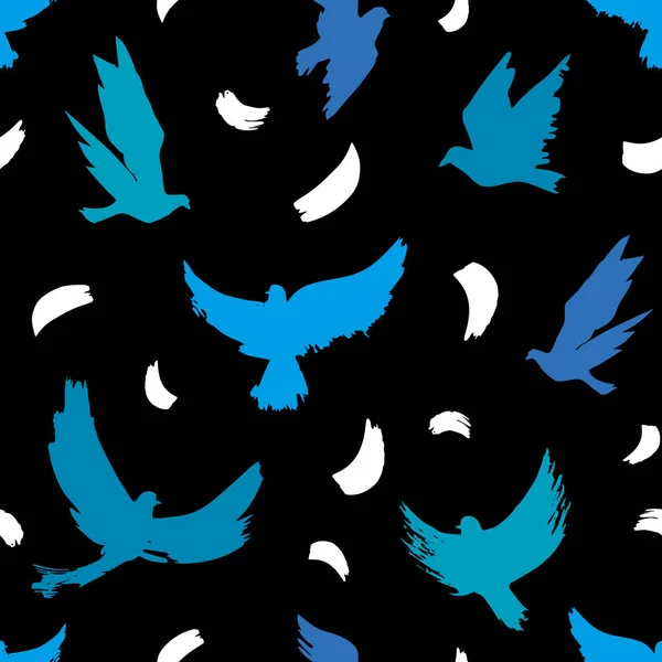 Illustration de silhouettes d'oiseaux — Image vectorielle