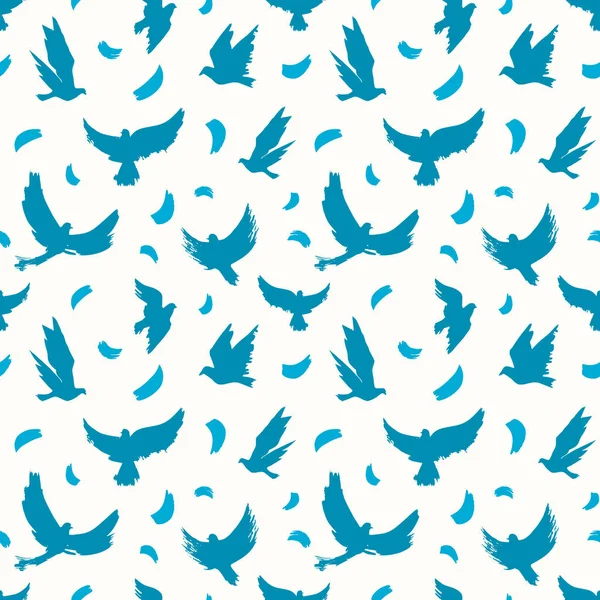 Illustration av fåglar siluetter — Stock vektor