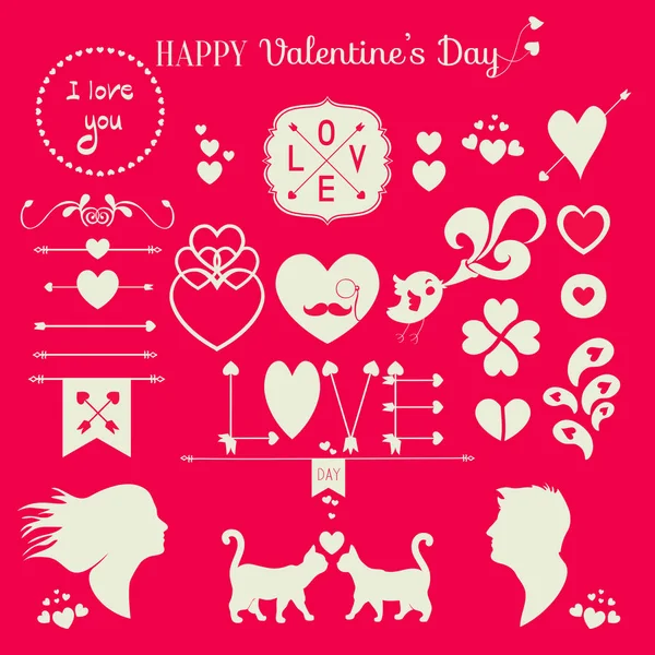 Valentine`s Day labels set — Stock Vector