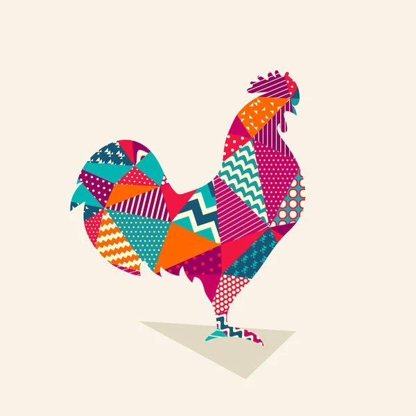 Coq à motifs géométriques — Image vectorielle