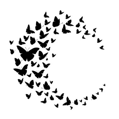 kelebeksiluetleri ile şık illüstrasyon, vektör illüstrasyon
