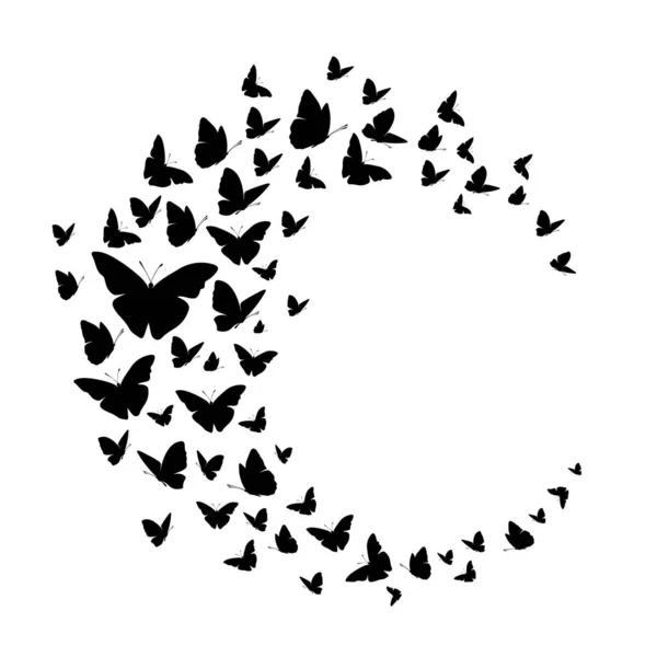 Illustration Élégante Avec Des Silhouettes Papillons Illustration Vectorielle — Image vectorielle
