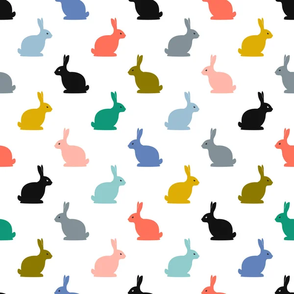 ウサギとのシームレスなパターン テキスタイルプリント ページフィルのグラフィックデザイン — ストックベクタ