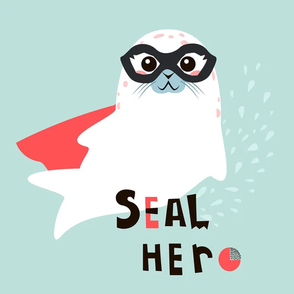 Seal Animal Cartoon Character Vector Illustration — Stock Vector