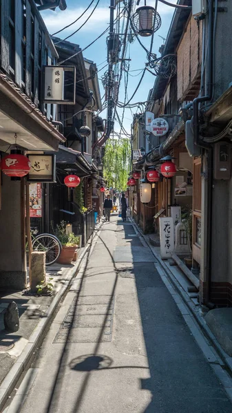 Restaurant road in Kobe, Japan, spring, April 19