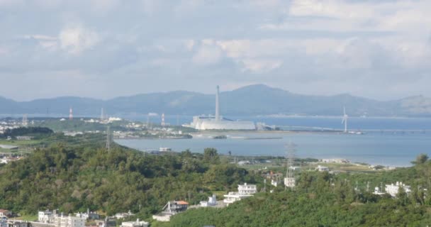 Pohled Záliv Hradu Katsuren Okinawa Japonsko — Stock video