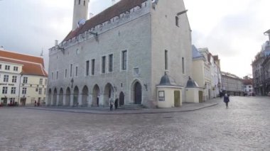 view of Raekoja plats (English: Town Hall Square) Tallinn, Estonia, 9.2.2020 it's a town square beside Tallinn Town Hall (Estonian: Raekoda) in the center of the Tallinn Old Town in Tallinn,