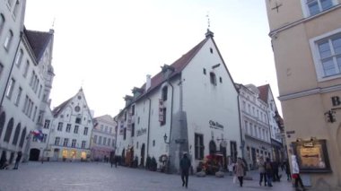 Eski Merkez, Vene Caddesi, Tallinn, Estonya, 9.2.2020 St. Catherines Geçidi yolu, Eski Şehir 'de gizli küçük bir ara sokak. Vene caddesiyle Mrivahe caddesini birleştir..