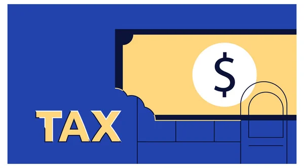 Simple illustration of tax. money vector with rip. bank interest / tax design. — Stock Vector