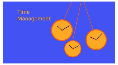 time management theme background. with clock and blank background items. vector