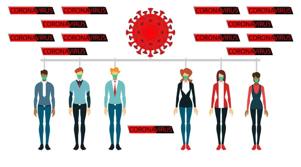 Список Людей Інфікованих Хворобою Вірус Корони Коронавірус — стоковий вектор